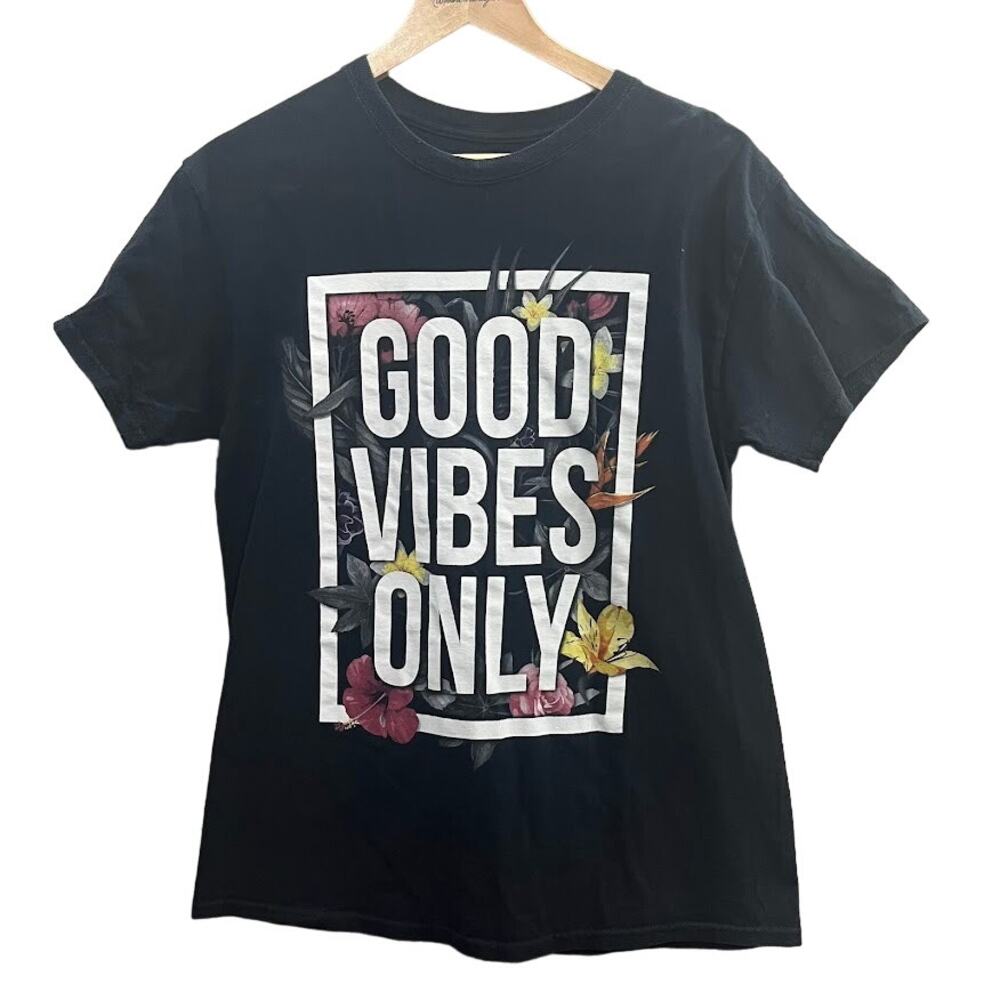 DOM‎ Good Vibes Only Black TShirt Mens Size Medium